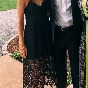 ASTR the Label Black Lace Midi Dress